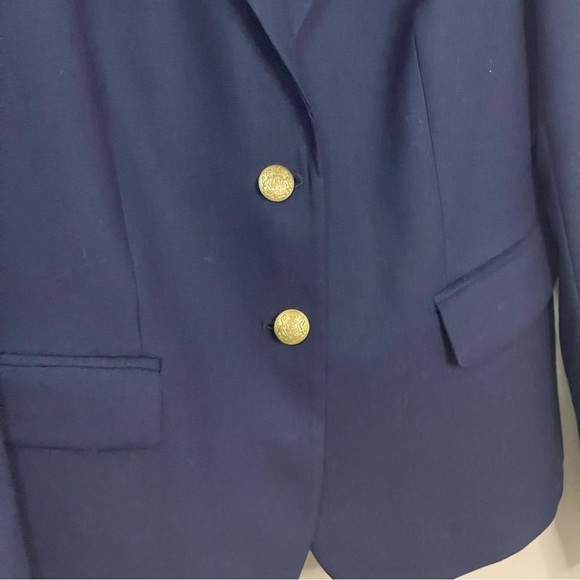 J. Crew Factory Schoolboy Blazer 8 Navy Wool Blend Gold Buttons Office NEW! - Picture 5 of 10